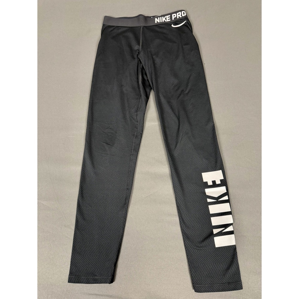 Nike Pro Leggings Womens Medium Black Dri-FIT Chevron Training Tights